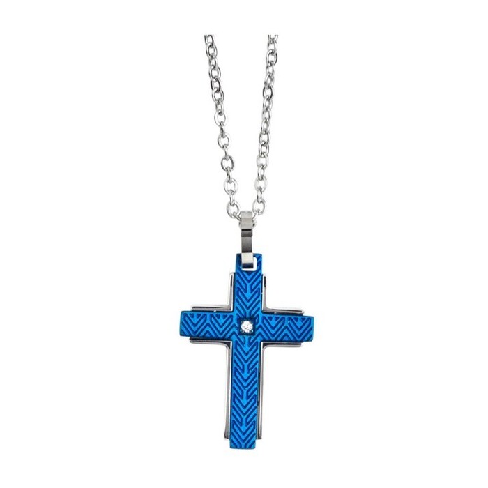 PENDENTE CROCE UOMO BOCCADAMO ACCIAIO AGR204B [d190f2ee]