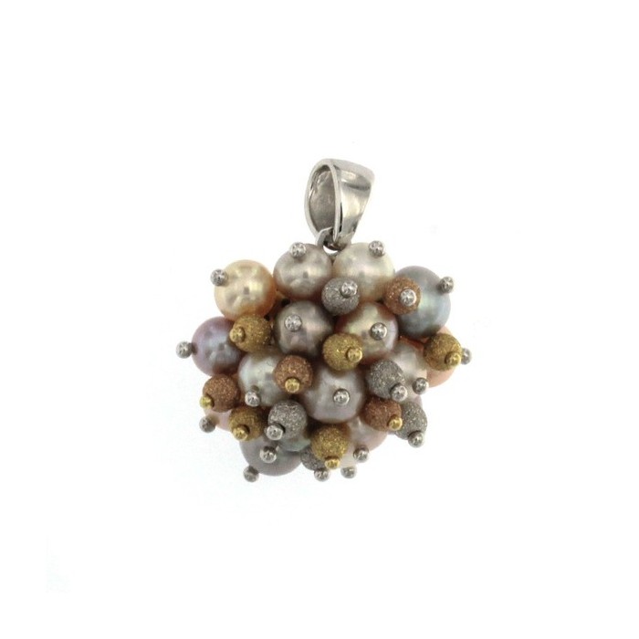 CIONDOLO CON PERLE  ORO BIANCO [204a446c]