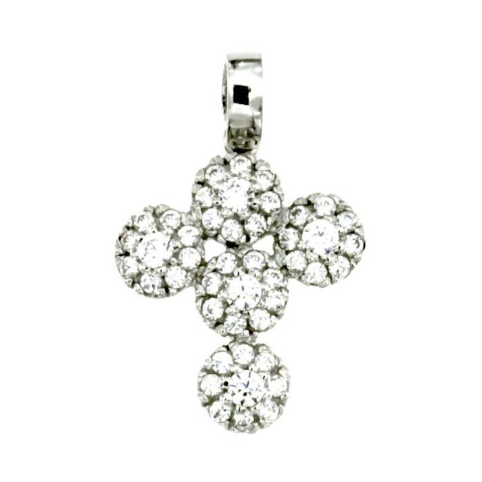 CROCE ORO BIANCO CON ZIRCONI [0efa73c2]