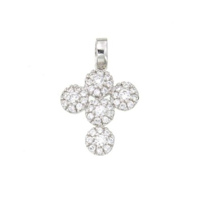 CROCE ORO BIANCO CON ZIRCONI [3730eab7]