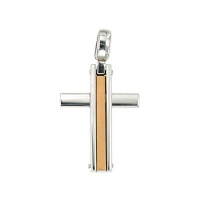CROCE UOMO IN ORO BICOLORE [e1ff7d42]