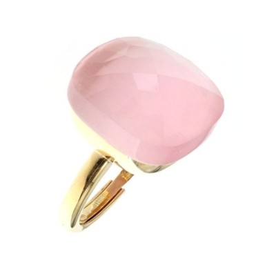 Anello dorato con pietra rosa [b1edf671]
