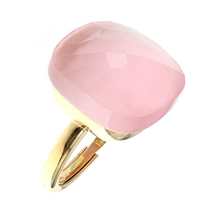 Anello dorato con pietra rosa [b1edf671]