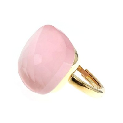 Anello dorato con pietra rosa [32b9a407]