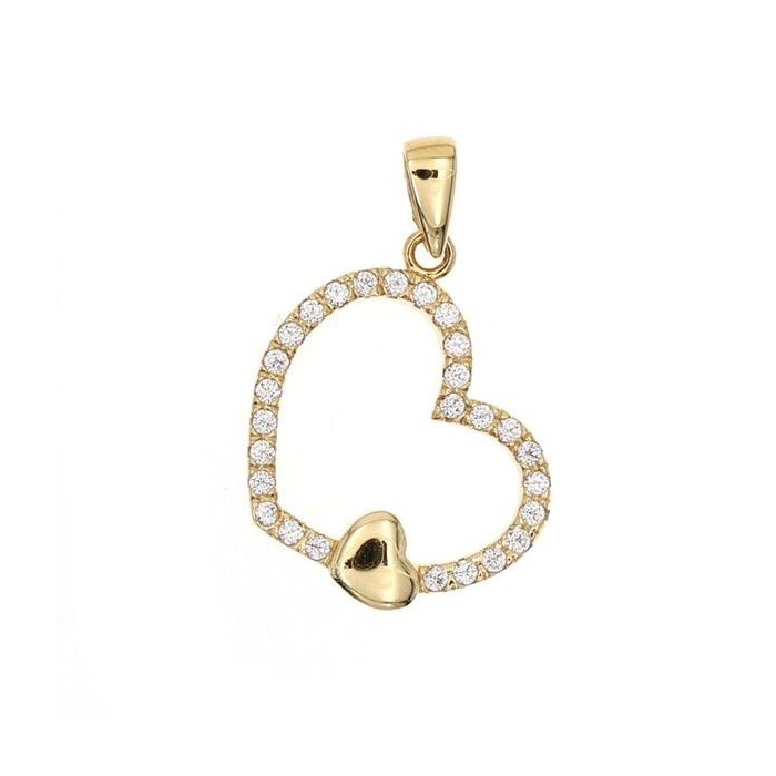 Cuore con zirconi oro giallo [5f7fb325]