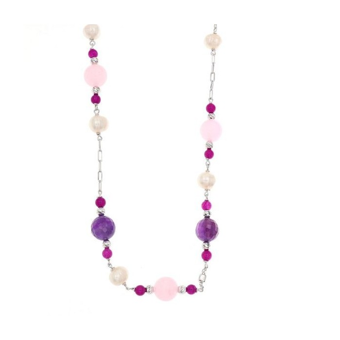 Collana donna con pietre in argento [b8fcd2a6]