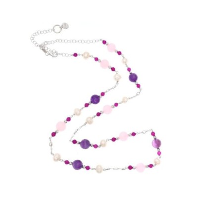 Collana donna con pietre in argento [61da91ab]