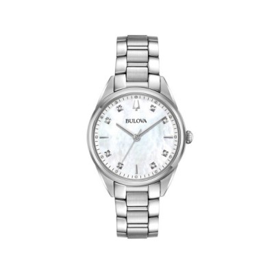 Bulova donna acciaio con diamanti 96P199 [e544965d]