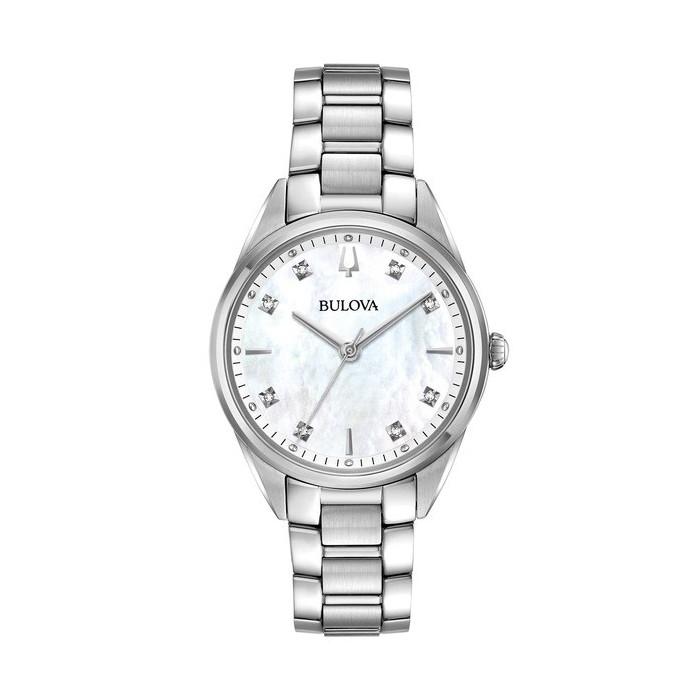 Bulova donna acciaio con diamanti 96P199 [e544965d]