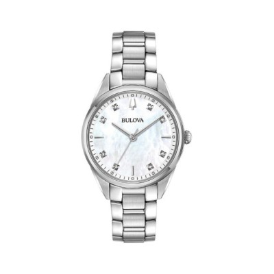 Bulova donna acciaio con diamanti 96P199 [af26fe1d]