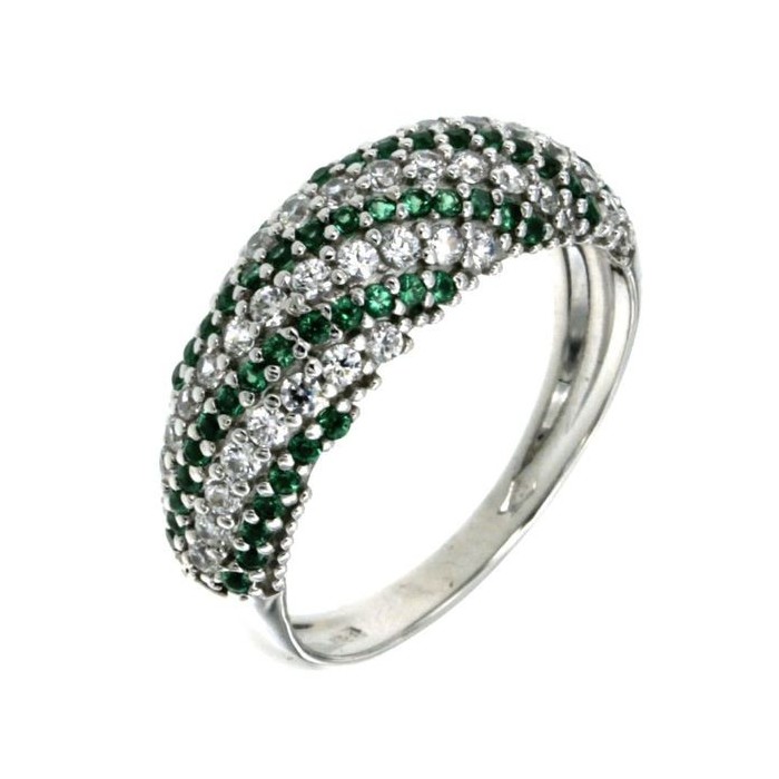 Anello oro bianco con zirconi [071a5ad5]